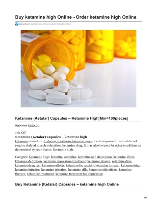 Ketamine (Ketalar) Capsules
