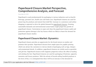 Paperboard Closure Market Trends and Research Insights by 2027
