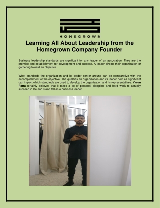 Learning All About Leadership from the Homegrown Company Founder