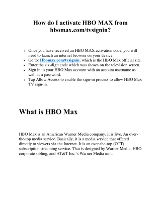 How to activate hbo max