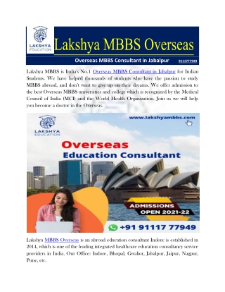Study MBBS Abroad Consultants in Jabalpur