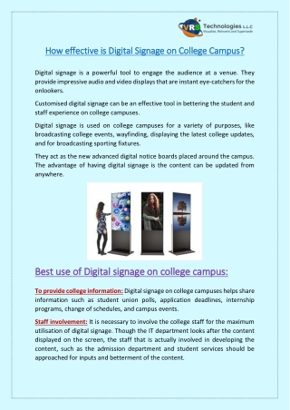 How effective is Digital Signage on College Campus?