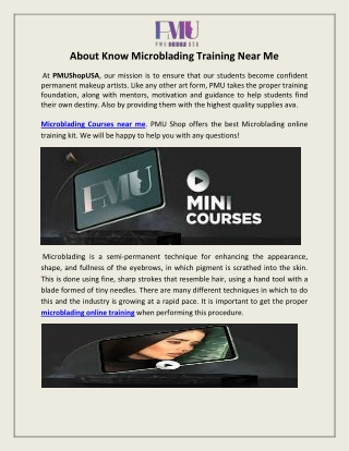 About Know ​Microblading Training Near Me