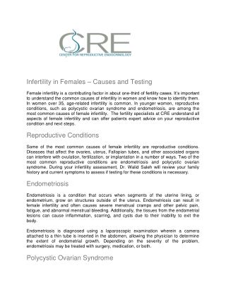 Infertility in Females