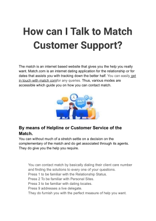 How can I Talk to Match Customer Support?