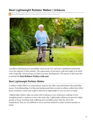 Best Lightweight Rollator Walker