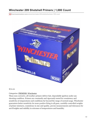 Winchester 209 Shotshell Primers