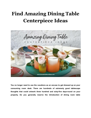 Find Amazing Dining Table Centerpiece Ideas