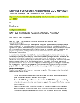 DNP 825 Full Course Assignments GCU Nov 2021