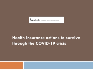 Health Insurance actions to survive through the COVID-19 crisis