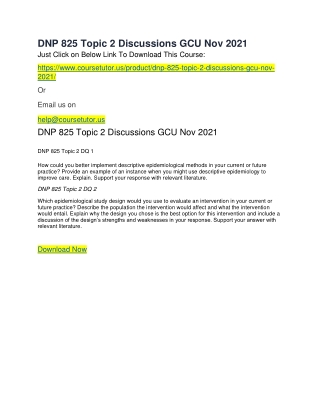 DNP 825 Topic 2 Discussions GCU Nov 2021