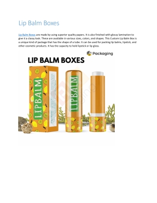 Lip Balm Boxes