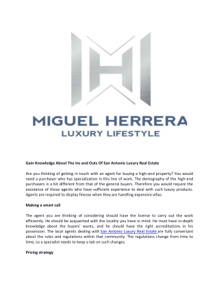 Gain Knowledge About The Ins and Outs Of San Antonio Luxury Real Estate