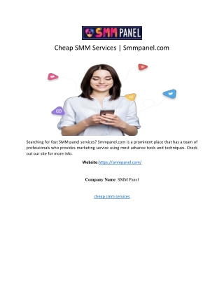 Cheap SMM Services