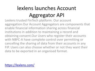 lexlens launches Account Aggregator API