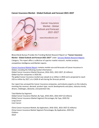Global Cancer Insurance Market Research Report 2021-2027