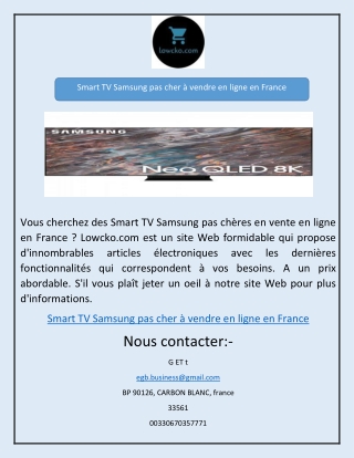 Smart TV Samsung pas cher à vendre en ligne en France