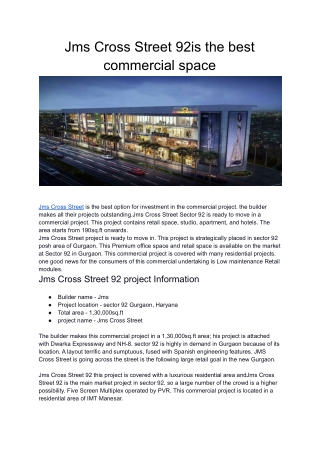 Jms Cross Street 92 is the best commercial space