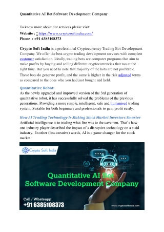 Quantitative AI Bot Software Development Company