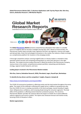 Global Pheromones Market 2021-2027