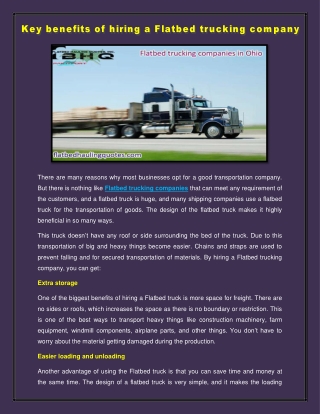 Flatbed trucking companies in Ohio