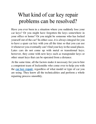 car key repair