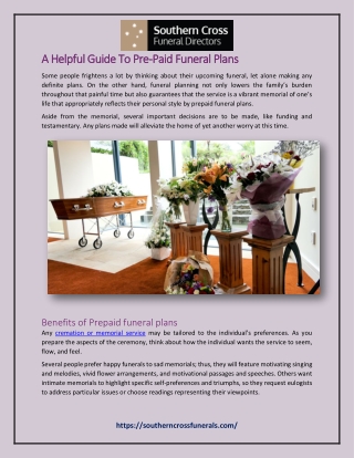 A Helpful Guide To Pre-Paid Funeral Plans