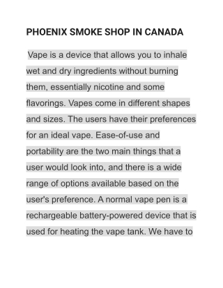 PHOENIX SMOKE SHOP IN #