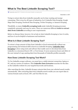 What Is The Best LinkedIn Scraping Tool