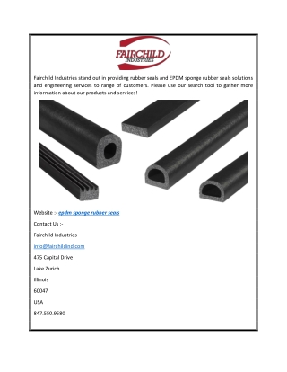 Custom EPDM Sponge Rubber Seals by Fairchild Industries