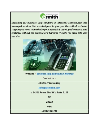 Business Voip Solutions in Monroe  Esmithit.com