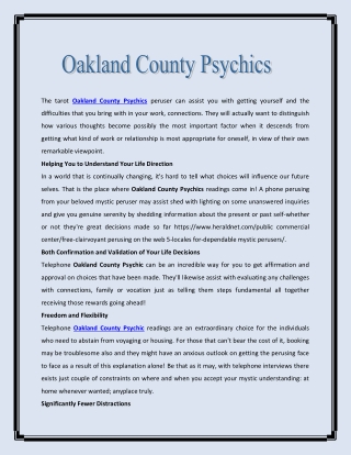 Oakland County Psychics