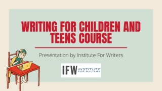 Writing for Children and Teens Course