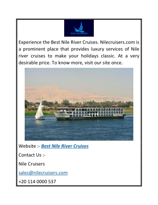 Best Nile River Cruises  Nilecruisers.com