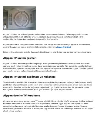 Alçıpan TV Ünitesi