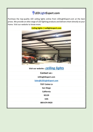 Ceiling lights | Ledlightexpert.com