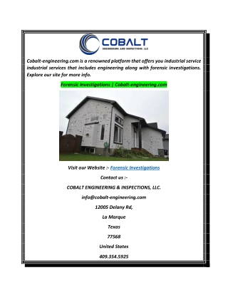 Forensic Investigations  Cobalt-engineering.com