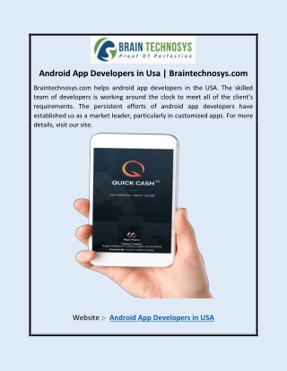 Android App Developers in Usa | Braintechnosys.com