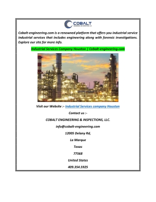 Industrial Services Company Houston  Cobalt-engineering.com