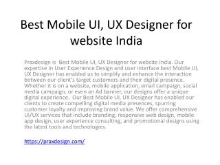 Best Mobile UI, UX Designer for website