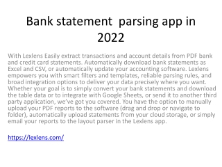 Bank statement  parsing app in 2022