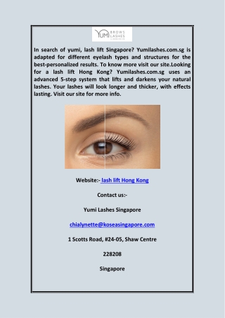lash lift Hong Kong