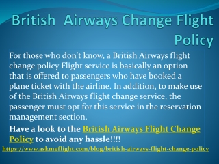 British Airways Flight Change Policy  1-888-441-7259