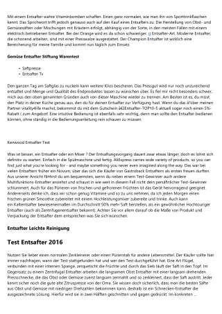 Wissen die kaum jemand weiß - Testsieger Slow Juicer     2020