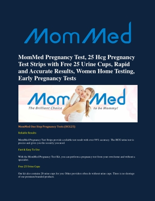 MomMed Pregnancy Test kit at mommed.com