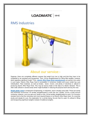 Electric Wire Rope Hoist | Loadmate.in