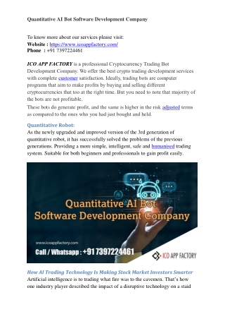 Quantitative AI Bot Software Development Company