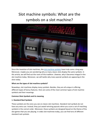 Slot machine symbols