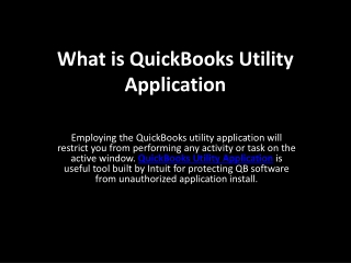 QuickBooks Utility Application Set Up, Error & How to Fix