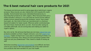 The 6 best natural hair care products for 2021